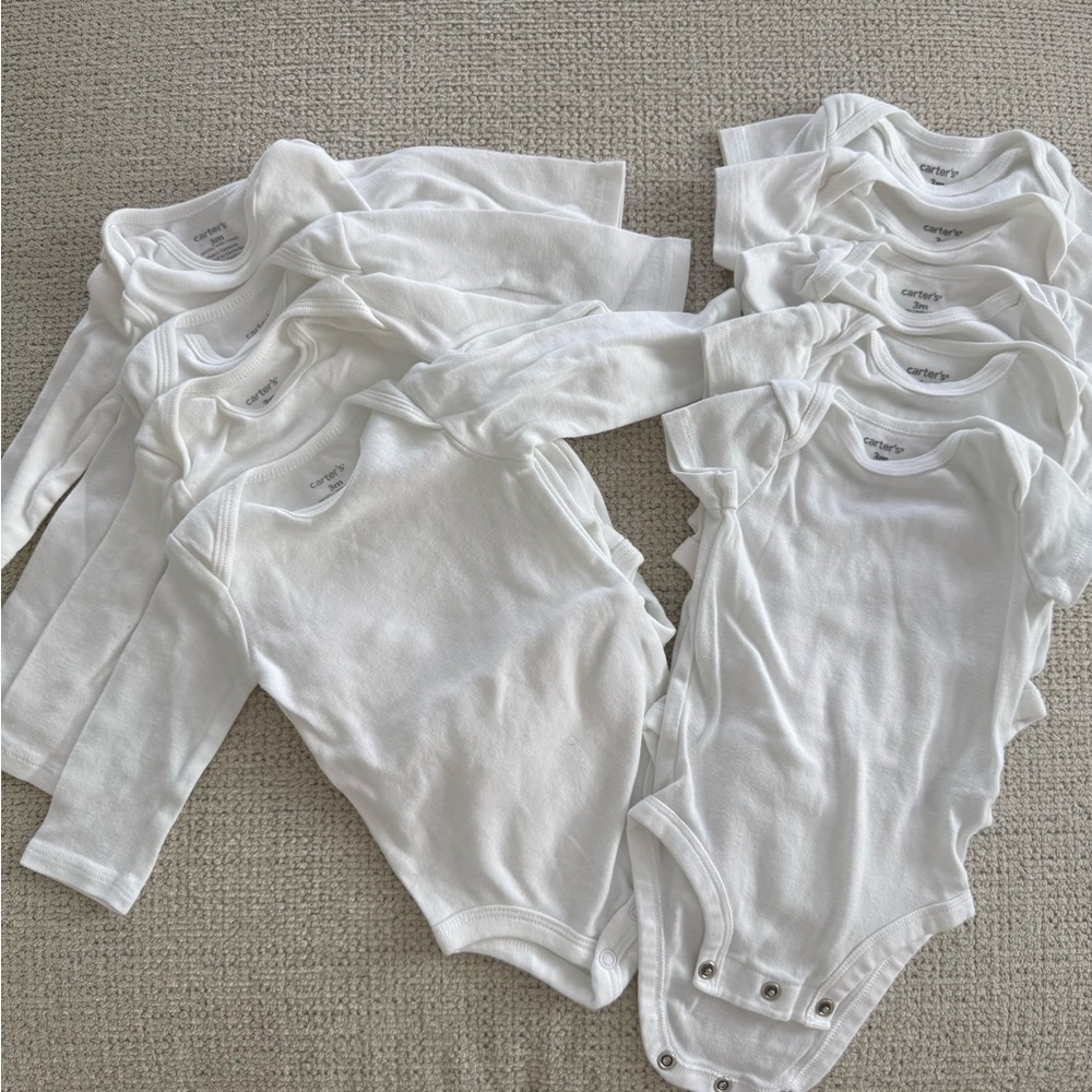 Carter's Classic White Baby Bodysuits Set